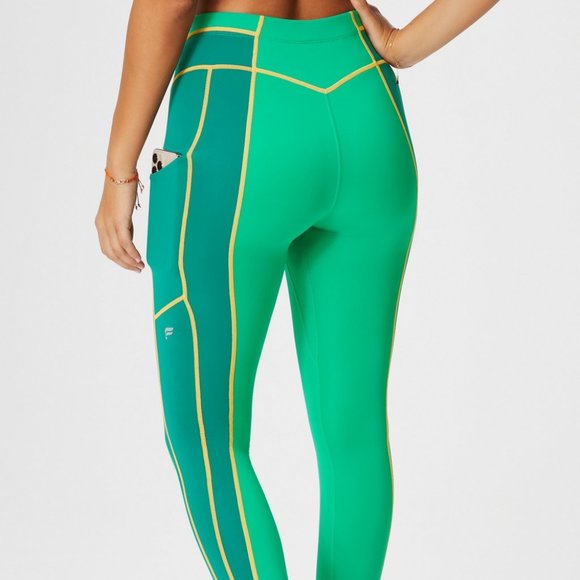 RARE Fabletics Motion365 High-Waist 7/8 Legging Colorblock PHONE POCKET NWT XL - Picture 2 of 9